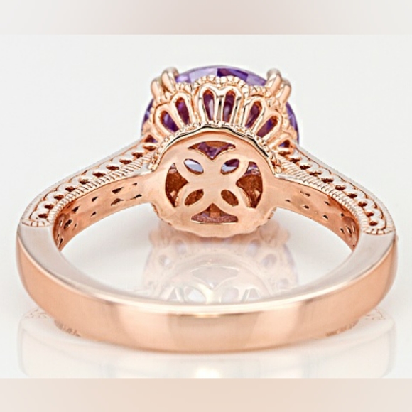 Sz 9, Purple & White Cubic Zirconia 18k Rose Gold Over 925 Silver,  5.98ctw, NWT - Picture 9 of 14